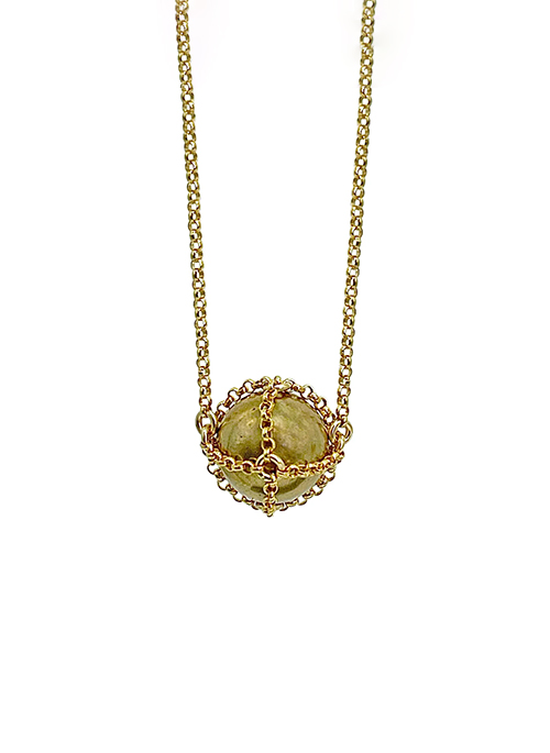 Caged Gold Brass Necklace
