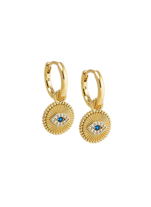 Evil Eye Huggie Earrings