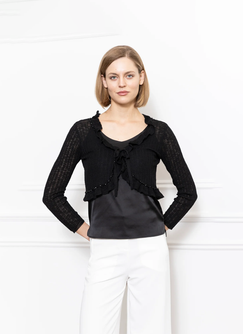 Beading Ruffle Cardigan