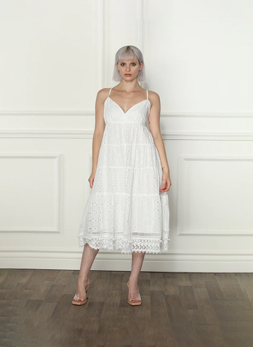 Eyelet Midi Dress