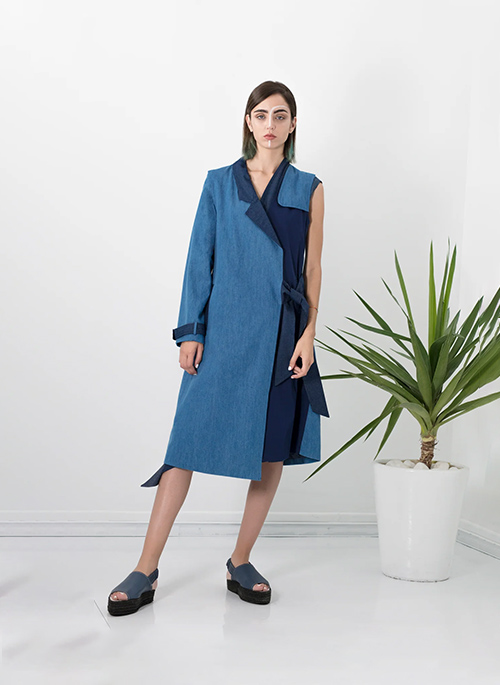 Colorblocked Trench Coat