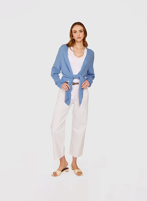 Tie Front Rib Cardigan