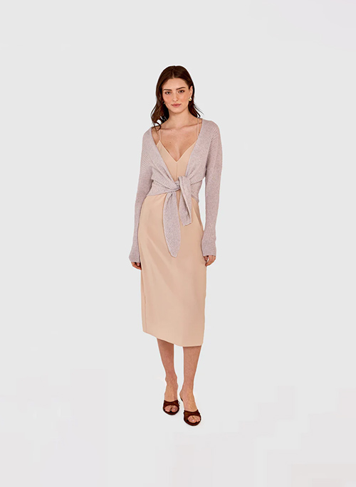 Tie Front Rib Cardigan