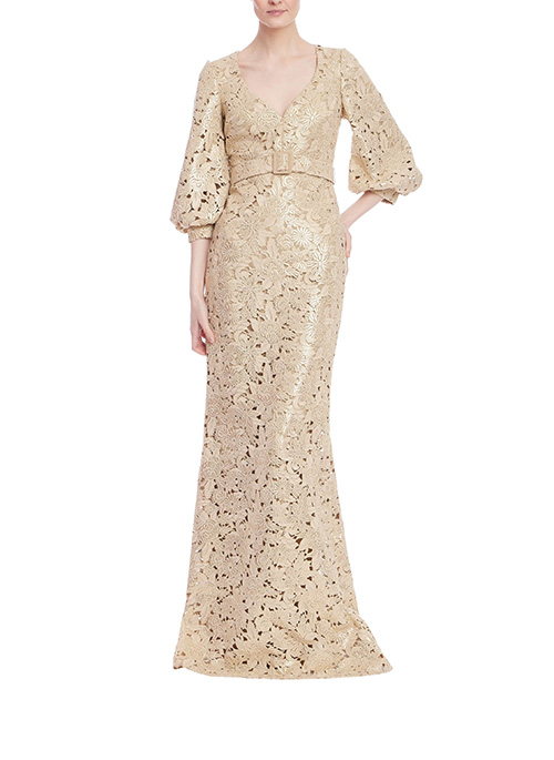 Lace Puff Sleeve Gown