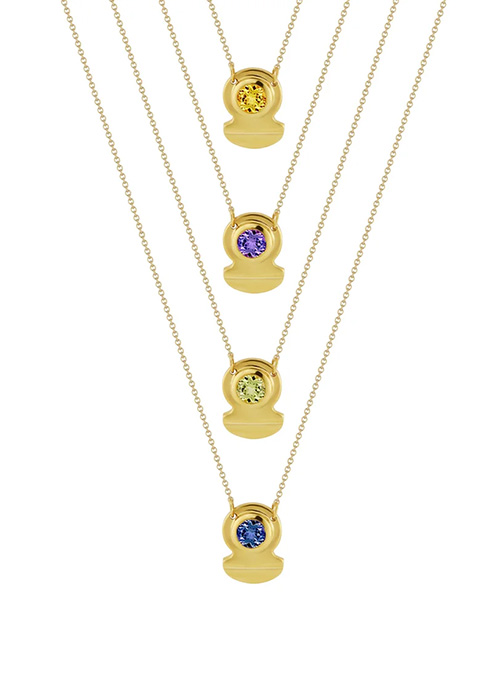 Crescent Gemstone Necklace