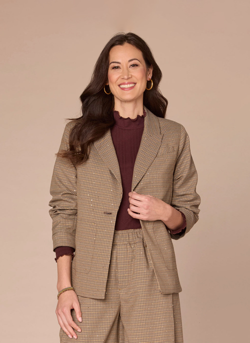 Ruched Sleeve Blazer