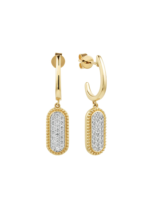 Diamond Paperclip Earrings