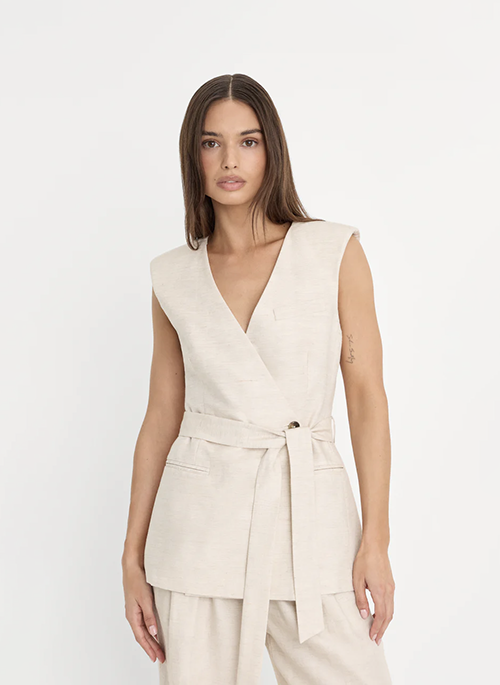Linen Sleeveless Vest