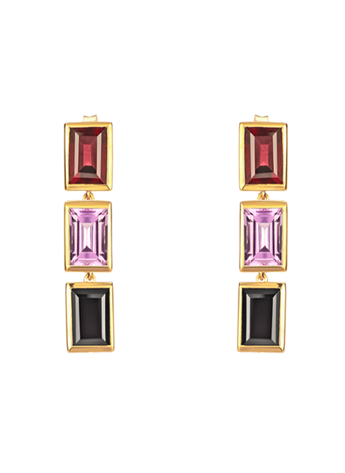 Rhodolite Drop Earrings