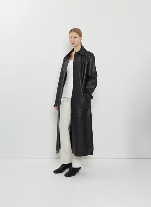 Belted Leather Coat