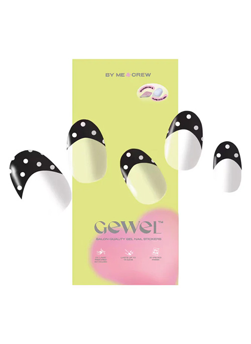 Black Polka Dot French Tip Nails