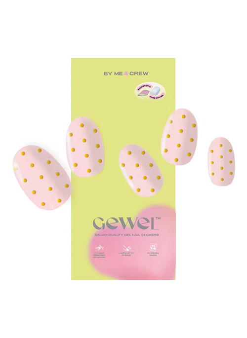 Pink and Gold Polka Dot Nails