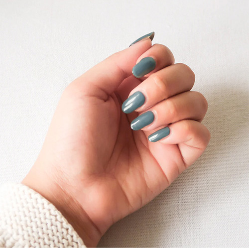 Muted Blue Nails