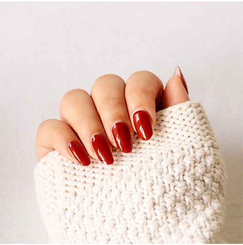 Muted Cherry Nails