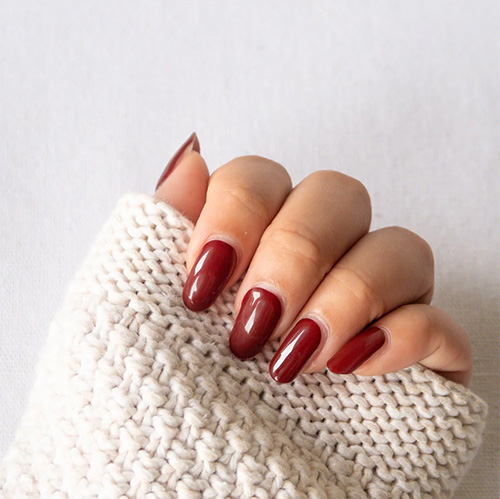 Muted Burgundy Nails