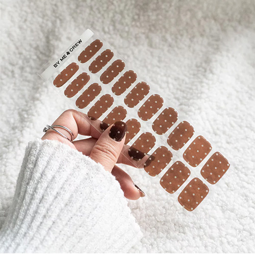 Brown Polka Dot Nails