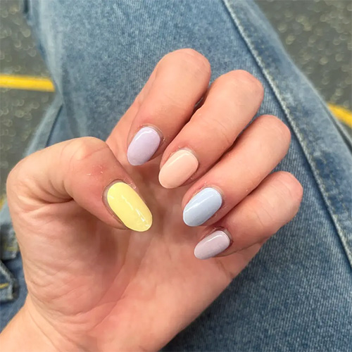 Rainbow Pastel Nails