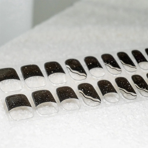 Elegant Glistening French Tips Nail Stickers