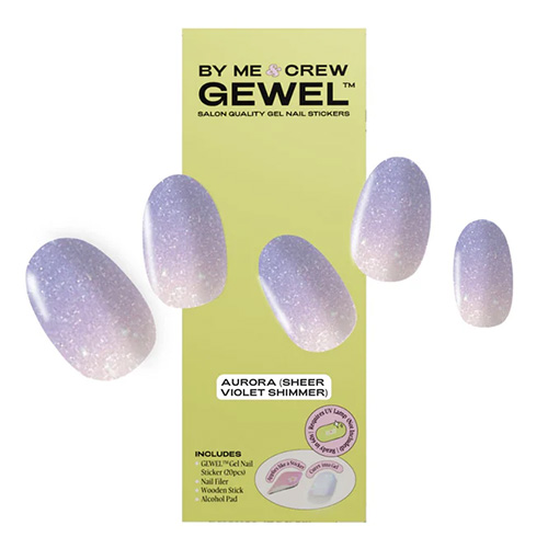  Aurora Sheer Violet Shimmer Nail Stickers