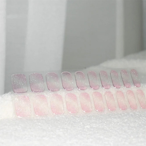  Sheer Pink Shimmers Aurora Nail Stickers
