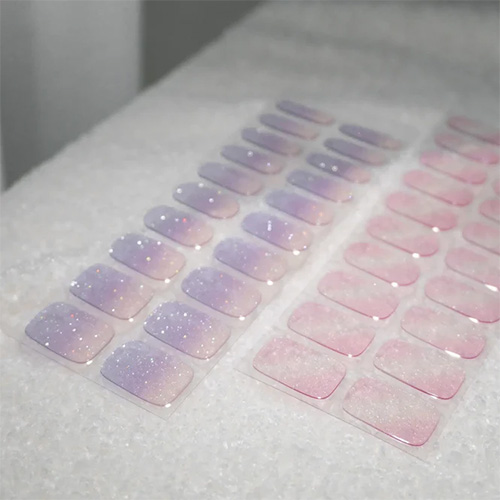 Sheer Pink Shimmers Aurora Nail Stickers