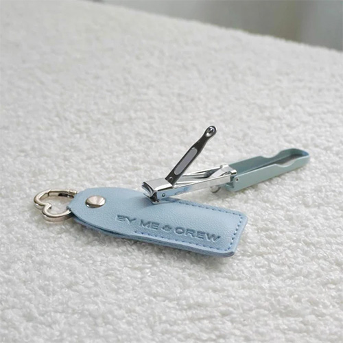  Light Blue Foldable Nail Clipper with Pouch