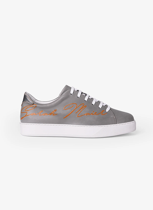 Grey and Orange Sneakers