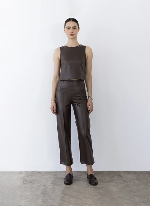 Leather Cropped Pant